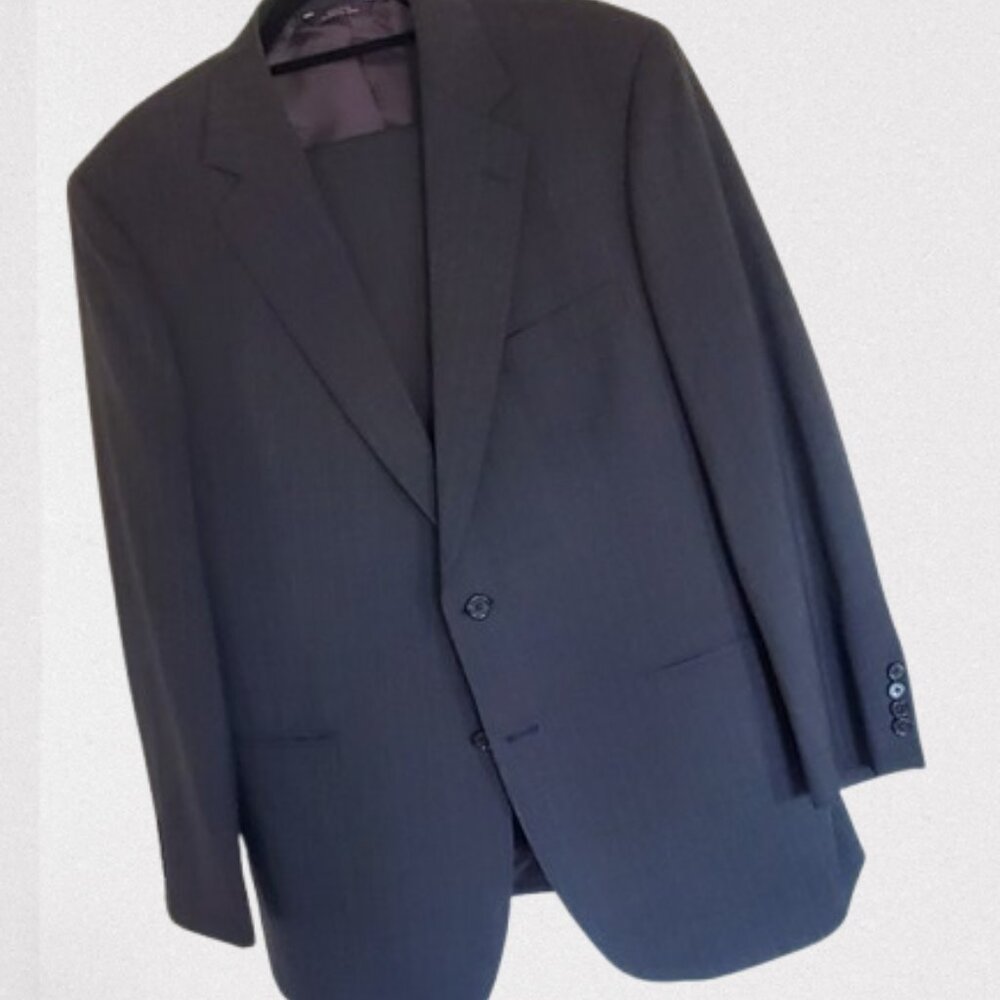 Brooks Brothers Brooksease Men’s Suit, 2 Piece, Gray Pinstriped, Wool, Size 44